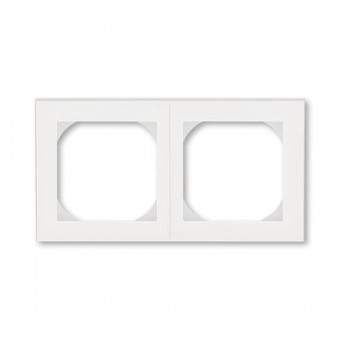 rámeček dvojnásobný s otvorem 55x55; perleťová/ledová bílá, design LEVIT M
